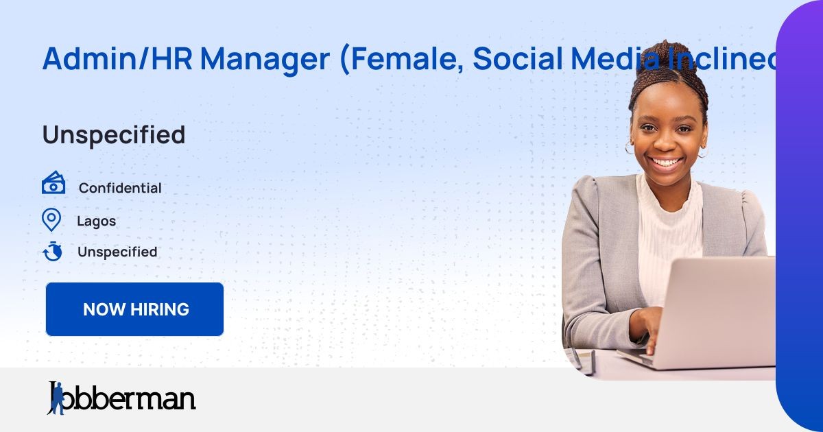 Admin HR Manager Female Social Media Inclined At Sigma Consulting