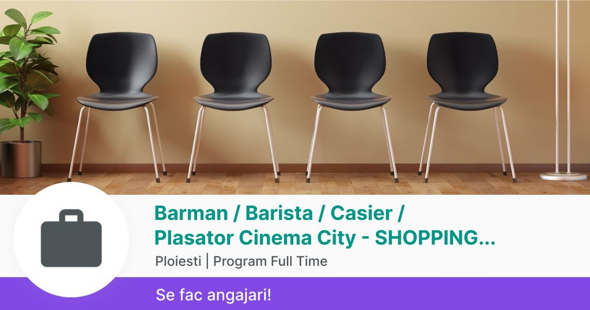 Barman Barista Casier Plasator Cinema City SHOPPING CITY