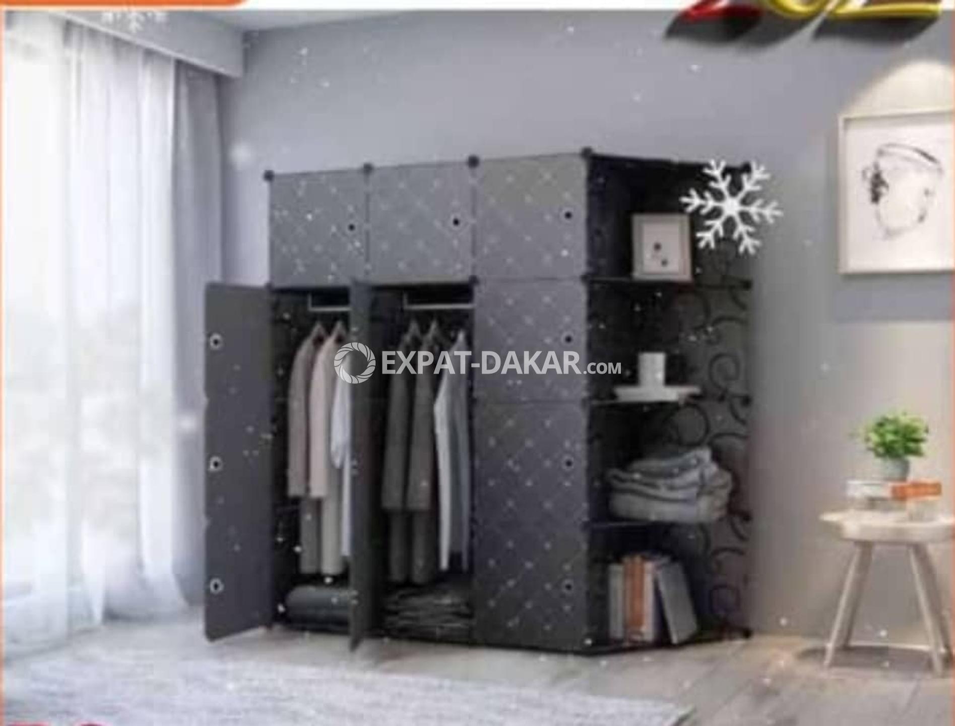 Armoire penderies 3 battants en plastique avec angle Plateau ExpatDakar