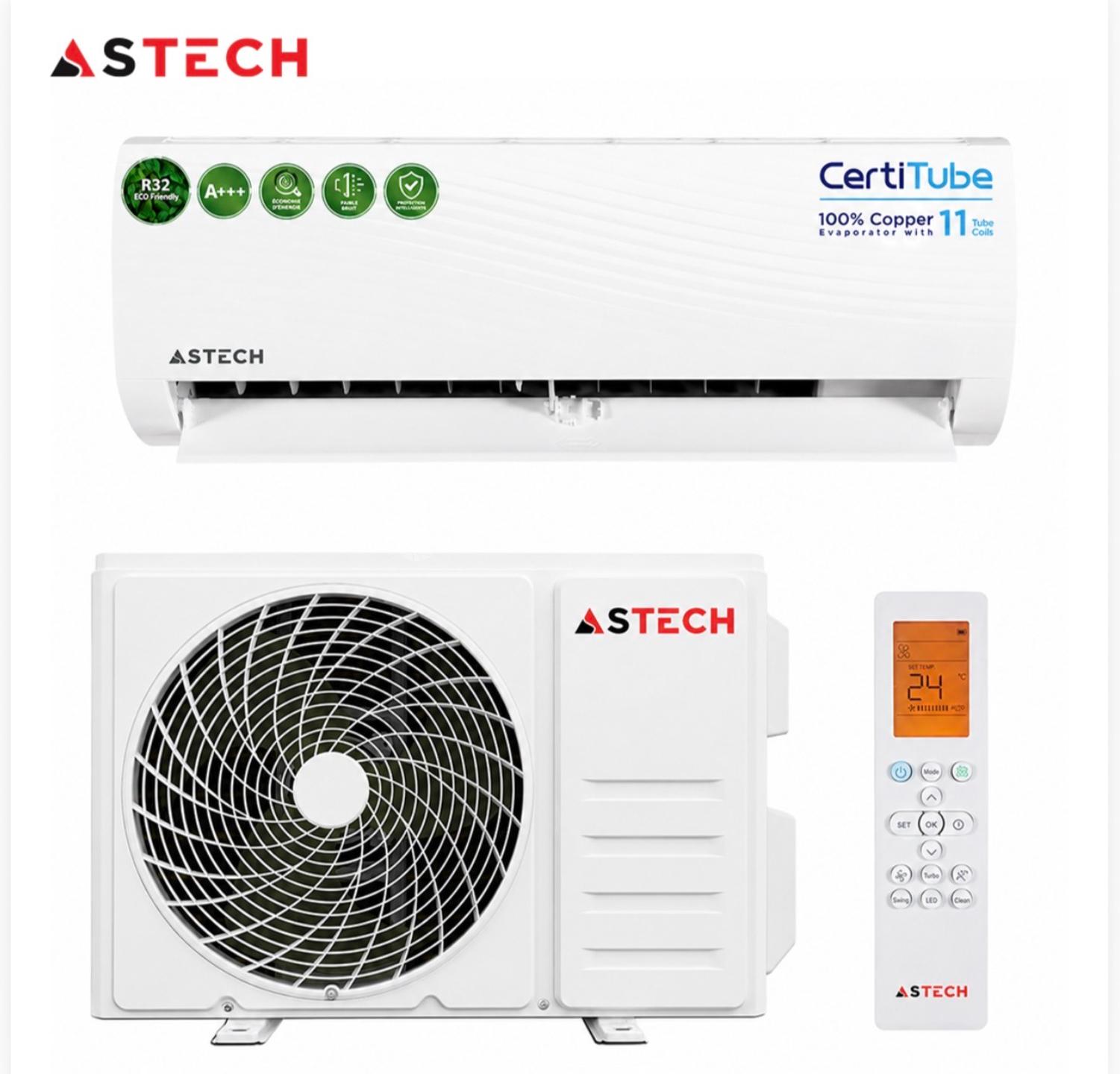CLIMATISEUR % SPLIT ASTECH 12000BTU 1.5 CV R410 A +++ PROMOS