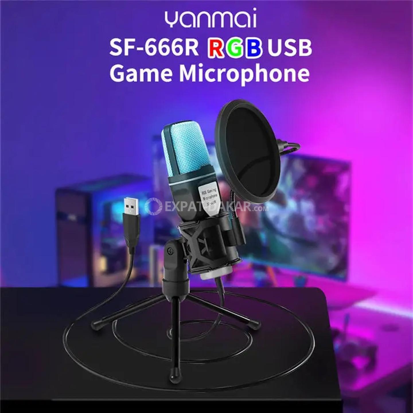 Microphone USB RVB à condensateur pour podcast statique, studio