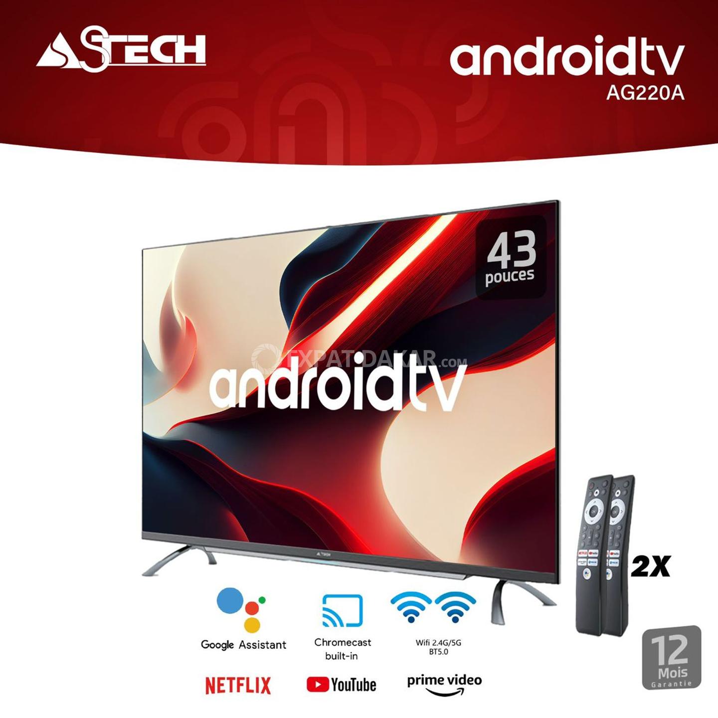 Televiseur astech smart tv 43pouce neuf