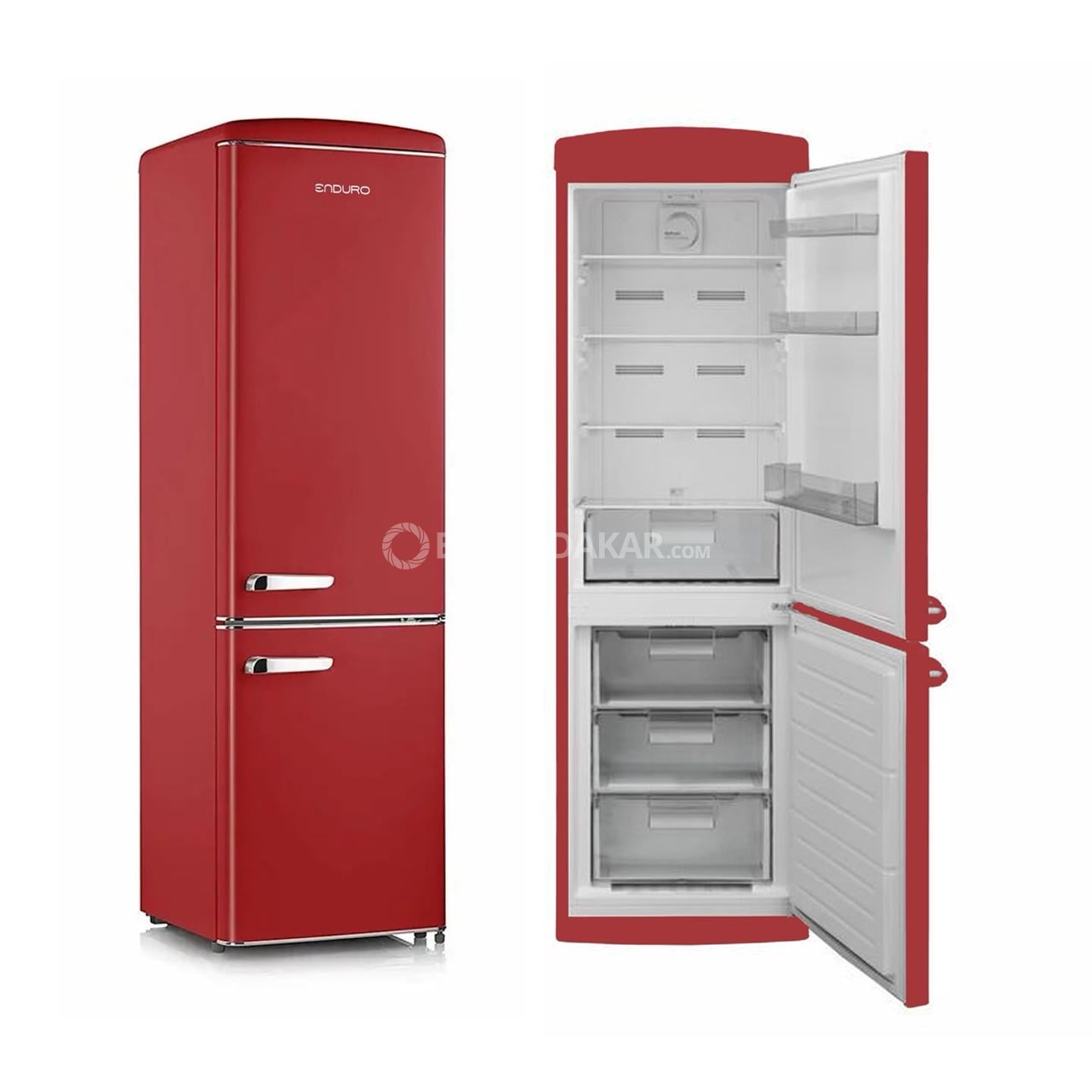 Refrigérateur ENDURO Combiné 3 Tiroirs Rouge 400L