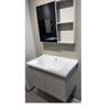 Meuble salle de bain moderne vasque intégrée gris clair thumb 4