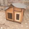 Niche Chien Bois Sapin - Grande Taille Toit Gris thumb 1