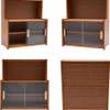 Meuble rangement cuisine bois naturel portes coulissantes thumb 2