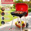 Barbecue charbon mobile avec couvercle ventilé et étagères thumb 3