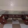 2 Tables basses en verre et bois thumb 1