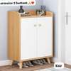 armoire 2 portes bois clair compacte design thumb 1