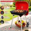 Barbecue charbon mobile avec couvercle ventilé et étagères thumb 0