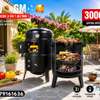 Barbecue charbon mobile avec couvercle ventilé et étagères thumb 5