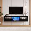 Meuble tv suspendu noir led thumb 3