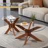 Table basse ronde bois massif et verre trempé 35-41cm thumb 4