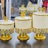 Boîtes décoratives céramique blanc doré 3 tailles thumb 0