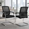 Chaise visiteur métal chromé dossier maille noir thumb 2