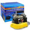 Compresseur d'air portable 12V avec manomètre et tuyau jaune thumb 1