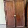 Armoire bois massif marron foncé 2 portes spacieuse thumb 1