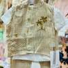 Çıtırcı ensemble bébé 0-12 mois beige rayé palmier thumb 1