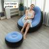 Fauteuil relax bleu marine avec pouf ergonomique thumb 4