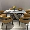 Table salle à manger  6 places beige doré 200cm thumb 2