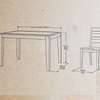 Table à manger en bois d'acajou avec quatre chaises thumb 1