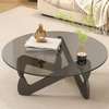 Table basse verre trempé noir ronde thumb 0
