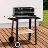 Barbecue charbon mobile avec étagères bois et roues thumb 3