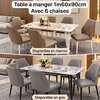 Table à manger avec 6 chaises effet marbre thumb 0