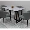 TABLE A MANGER 4 PLACES EN MARBRE CARRE  CLR NOIR/BLANC thumb 0