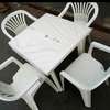 Ensemble jardin plastique blanc 4 chaises empilables thumb 3
