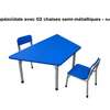 Table trapézoïdale avec 2 chaises semi-métalliques thumb 0