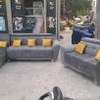Salon 7 places cuir noir thumb 1
