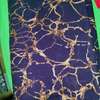 Tissu bleu marine motif doré effet marbré souple thumb 0