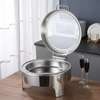 Chafing Dish Inox Rond avec Couvercle Verre thumb 1