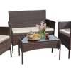 Salon de jardin de 4 places avec table basse en verre thumb 1