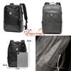 Sac à dos cuir multifonction Unisex noire thumb 2