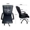 Chaise bureau cuir noir ergonomique réglable thumb 2