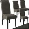 Ensemble 4 chaises gris foncé bois massif design thumb 3