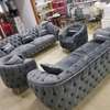 Salon velours gris Chesterfield 2 Canapés 2 Fauteuils thumb 0