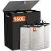 Panier a Linge avec Couvercle , 160L avec 3 sac linge thumb 0