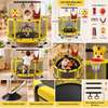 Trampoline enfant avec barres gym réglables et filet jaune thumb 2