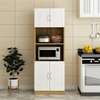 Meuble rangement cuisine 4 portes blanc bois naturel thumb 0