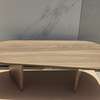 Table basse ovale bois clair compacte moderne thumb 1