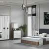 CHAMBRE A COUCHER 6BATTANTS 4PIECES BLANC MARRON ROUND thumb 0