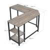 Bureau d'angle bois clair métal noir design épuré thumb 3