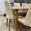TABLE À MANGER 8PLACES 180X80 BOIS BLANC BEIGE C1 thumb 5