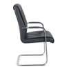 Chaise bureau cuir noir métal chromé sans roulettes thumb 1