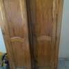 Armoire bois massif 2 portes 2 tiroirs naturel thumb 0