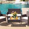 Salon de jardin de 4 places avec table basse en verre thumb 2