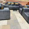 Ensemble canapé 3 places + 2 fauteuils velours gris thumb 0